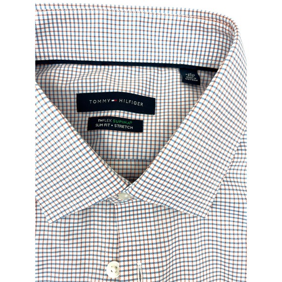 Tommy Hilfiger Supima Slim Fit Stretch Button Up Dress Shirt 18 34-35 2X NEW - Picture 3 of 4